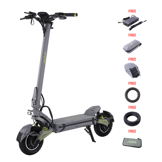 MUKUTA 10 Plus Electric Scooter, 2800W Dual Motor, 62/74 Miles Range, 10 Inches Off-Road Tire Scooter